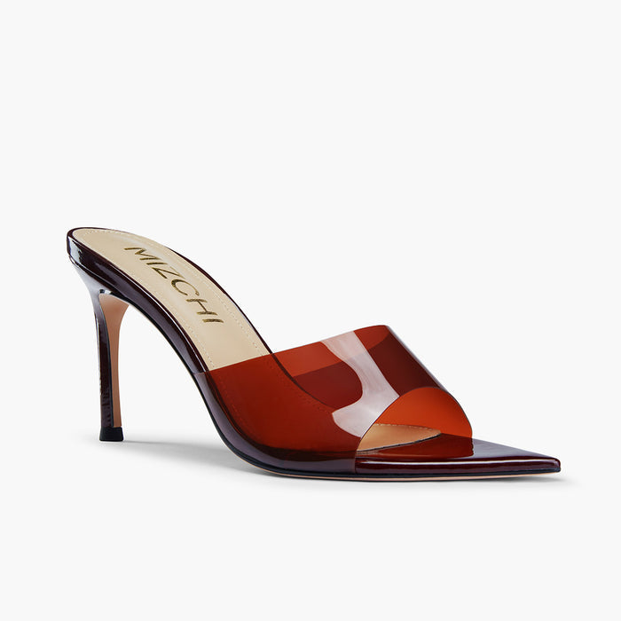 Marisol - Brown PVC Pointed-toe Mules