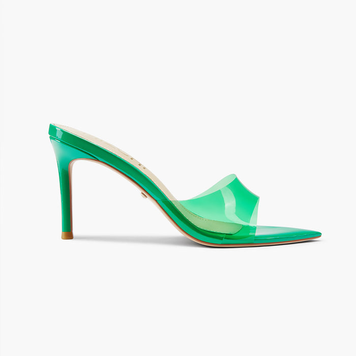 Marisol - Green PVC Pointed-toe Mules