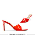 Marisol - Red PVC Pointed-toe Mules
