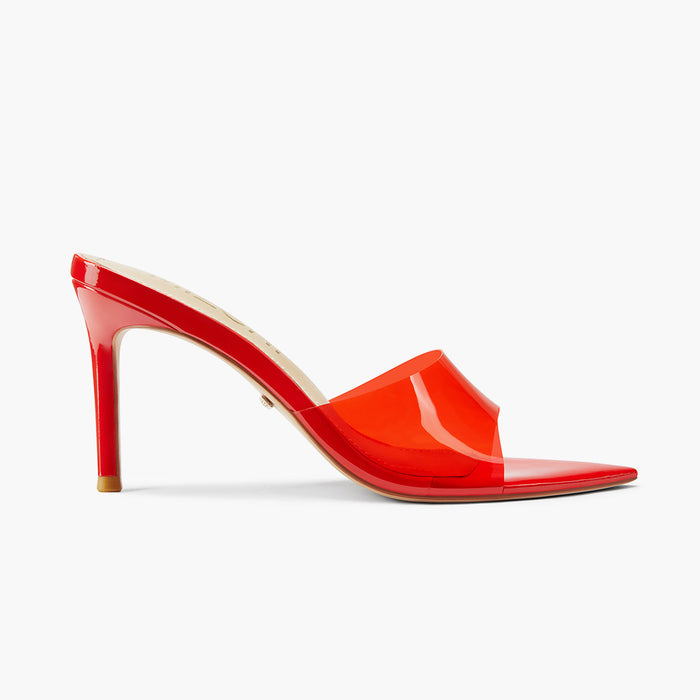 Marisol - Red PVC Pointed-toe Mules