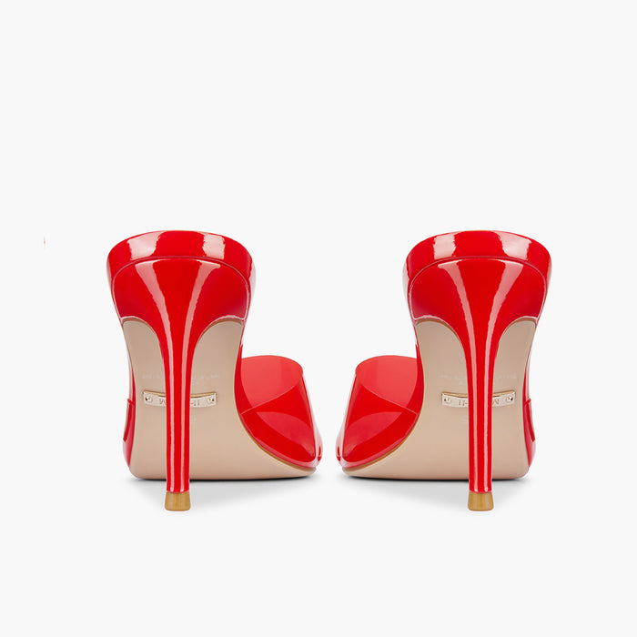 Marisol - Red PVC Pointed-toe Mules