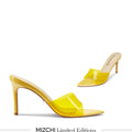 Marisol - Yellow PVC Pointed-toe Mules