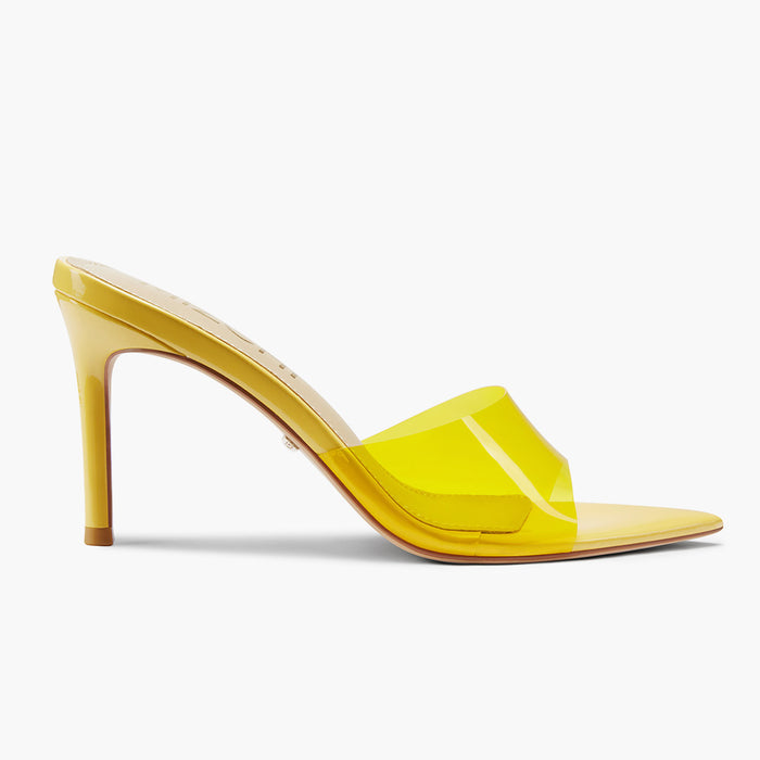 Marisol - Yellow PVC Pointed-toe Mules
