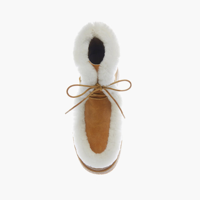 MARLO FUR - beige suede ankle boots