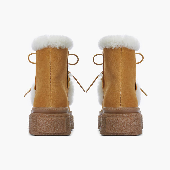 MARLO FUR - beige suede ankle boots