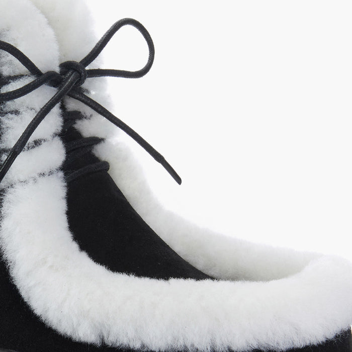 MARLO FUR - black suede ankle boots