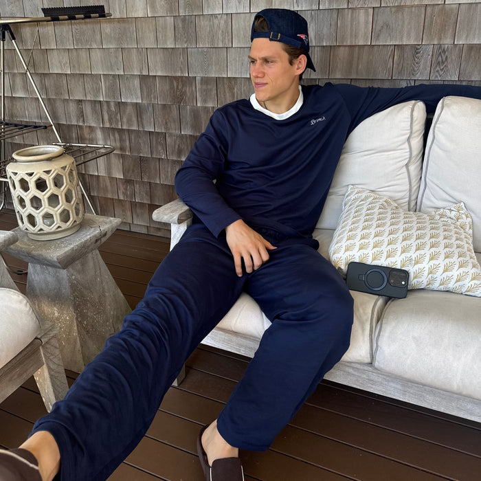Men's PJ Set - Navy - Pima Cotton
