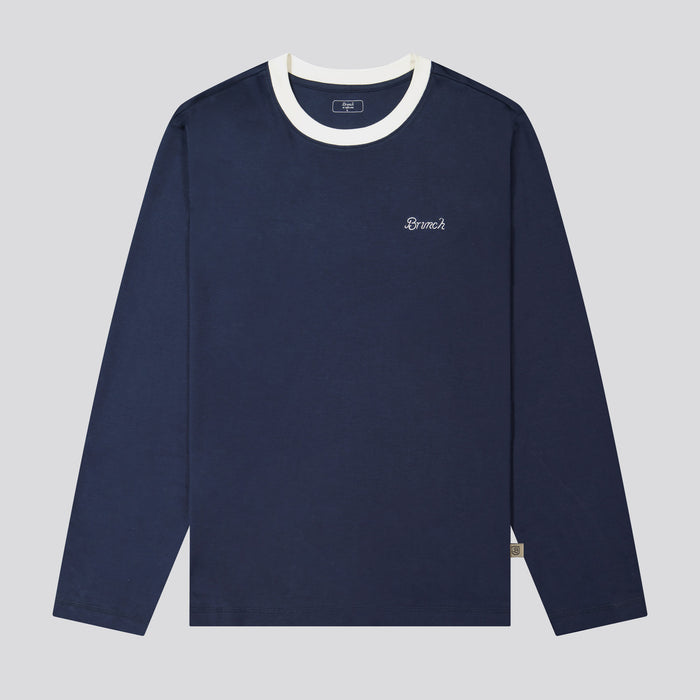 Brunch Men's PJ Set in Navy pima cotton, product view 2