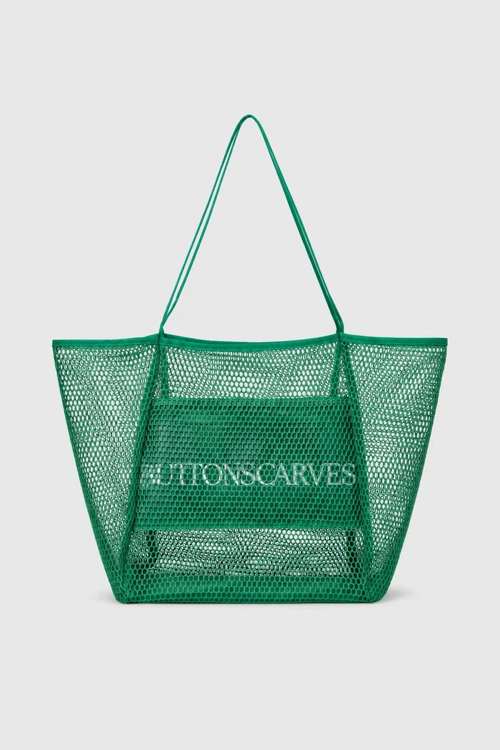 mesh tote bag in lagoon by buttonscarves