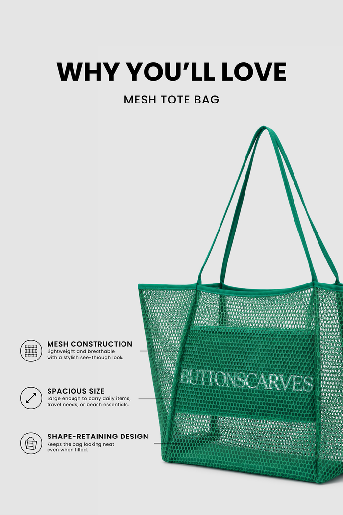 mesh tote bag lagoon with mesh construction, spacious size, and shape-retaining design
