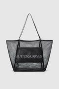 mesh tote bag in orca by buttonscarves