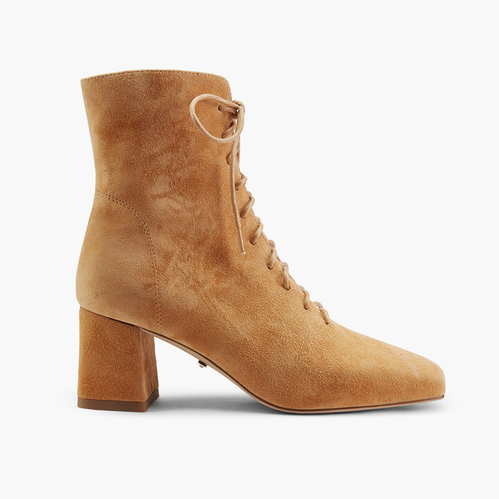 MILO BEIGE- suede lace up bootie