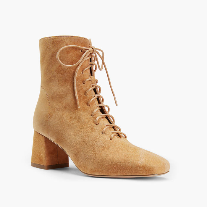 MILO BEIGE- suede lace up bootie