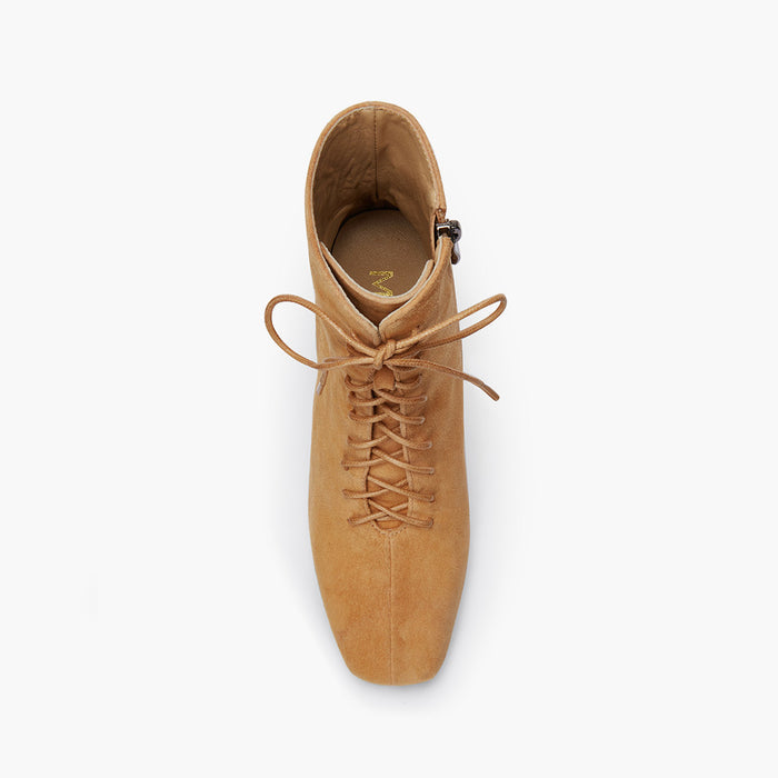 MILO BEIGE- suede lace up bootie