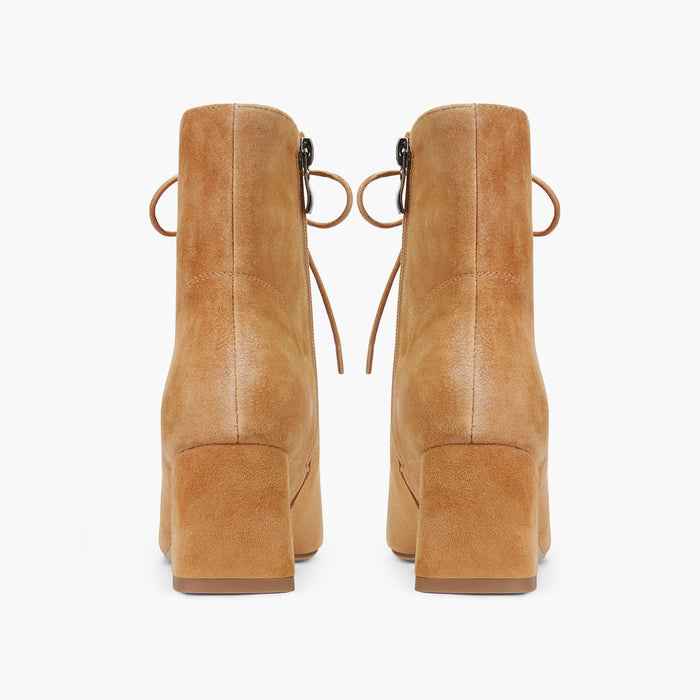 MILO BEIGE- suede lace up bootie