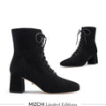 MILO BLACK- suede lace up bootie