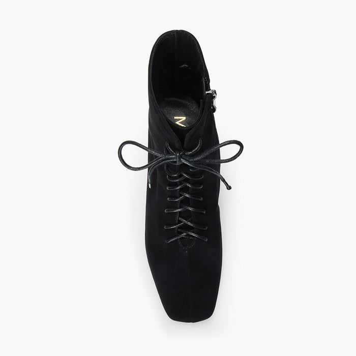 MILO BLACK- suede lace up bootie