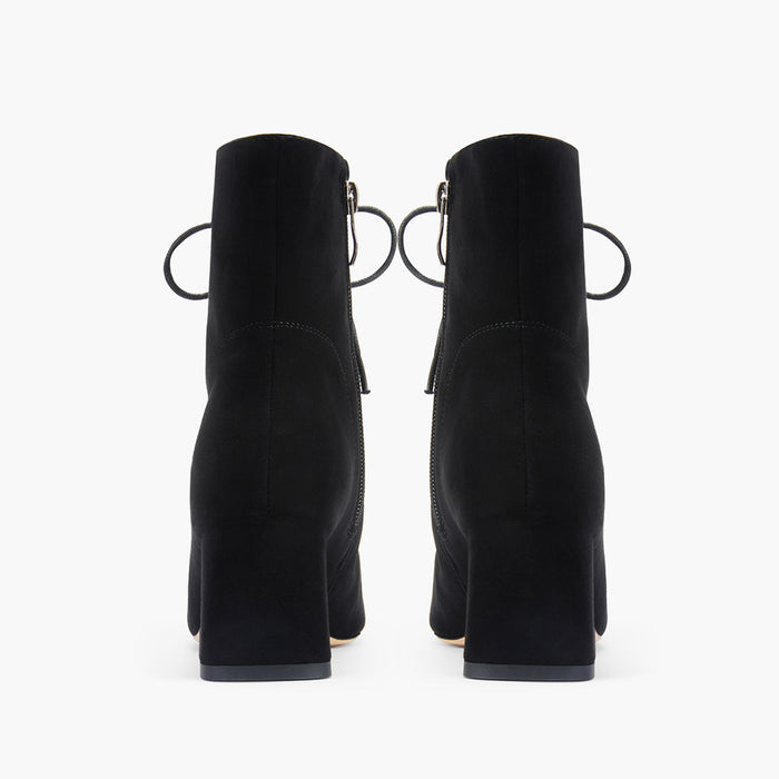 MILO BLACK- suede lace up bootie