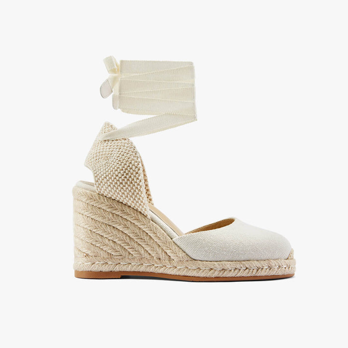 Monaco 8 - Ivory Wedge Espadrilles