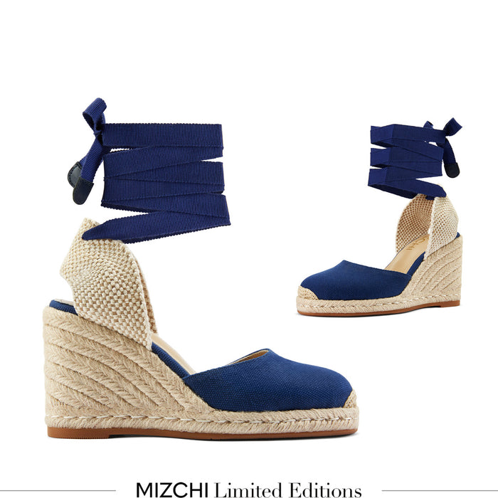 Monaco 8 - Navy Wedge Espadrilles