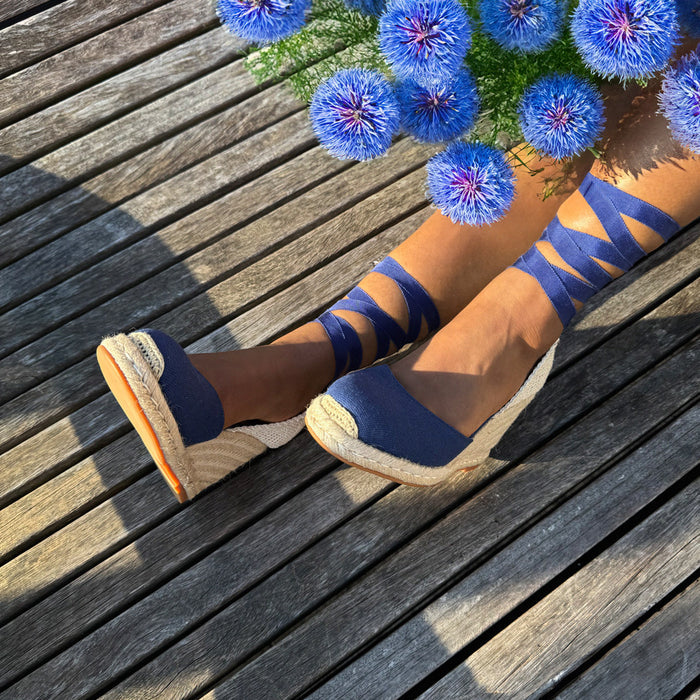 Monaco 8 - Navy Wedge Espadrilles