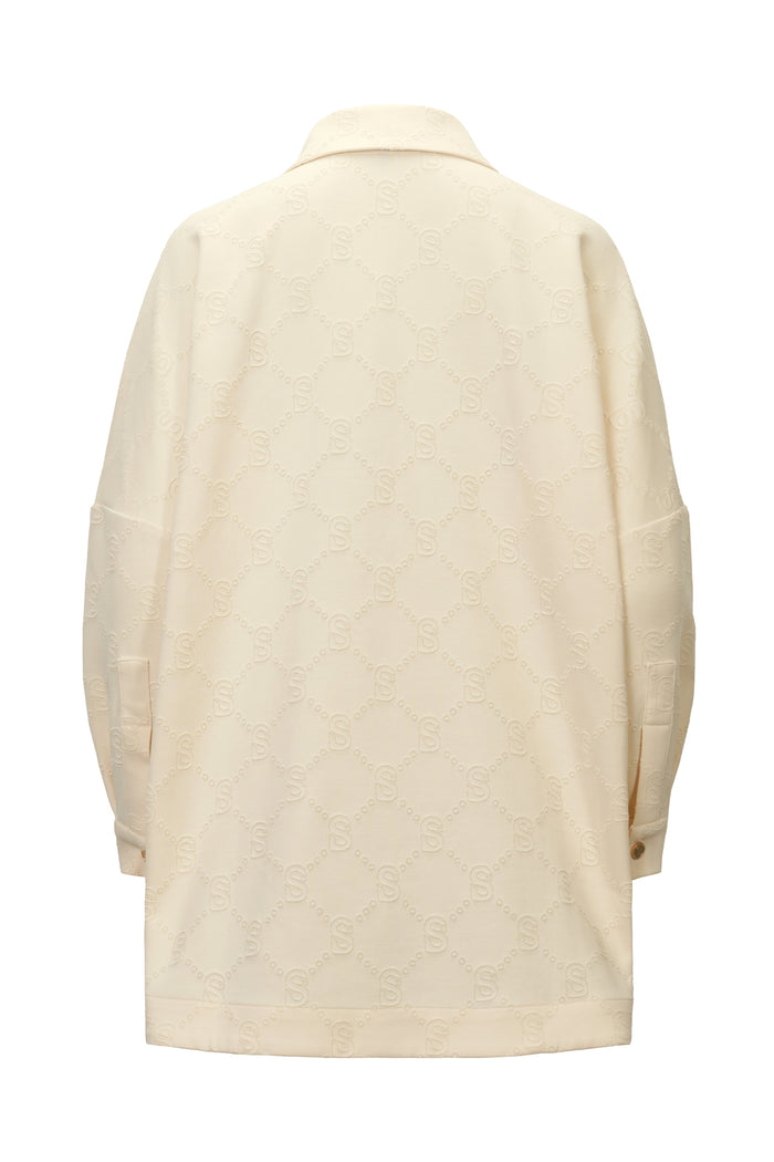 Monogram Beverly Knit Oversized Shirt - Cream