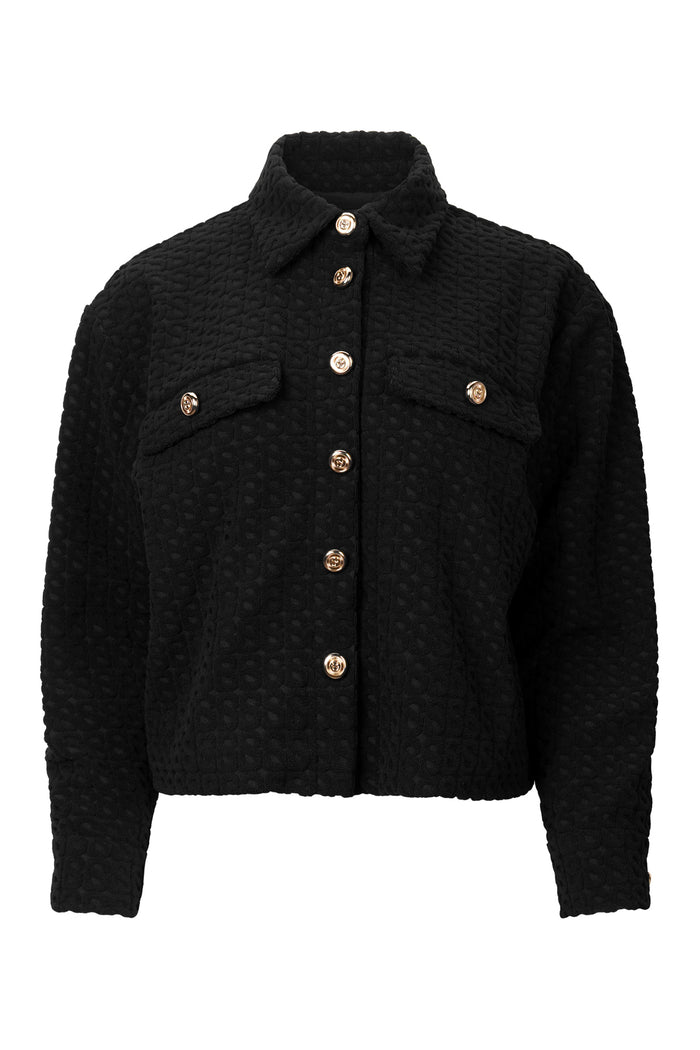 Monogram Luna Knit Crop Jacket - Black