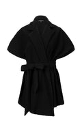 monogram luna knit outer in black by buttonscarves
