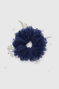 monogram mesh scrunchie in deepsea by buttonscarves