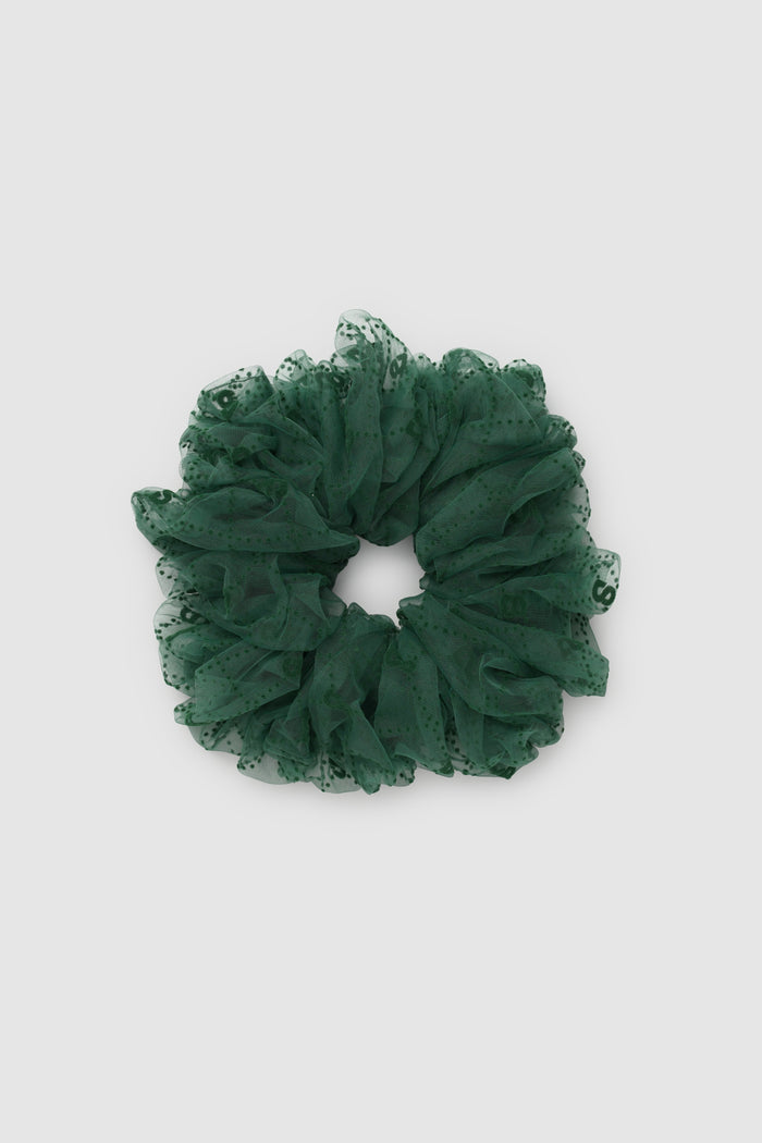 monogram mesh scrunchie in lagoon by buttonscarves