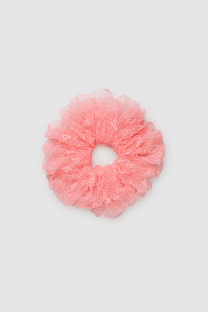 monogram mesh scrunchie in sea fan by buttonscarves