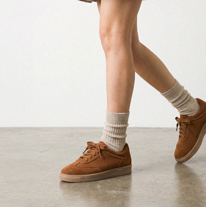 Morena - Brown Leather Sneakers
