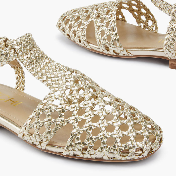 Mykonos Gold - Woven Leather Sandals