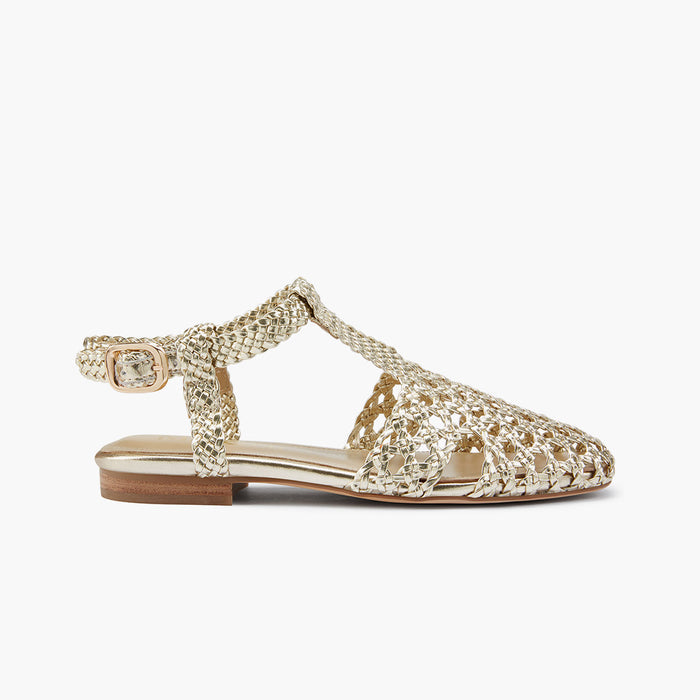 Mykonos Gold - Woven Leather Sandals