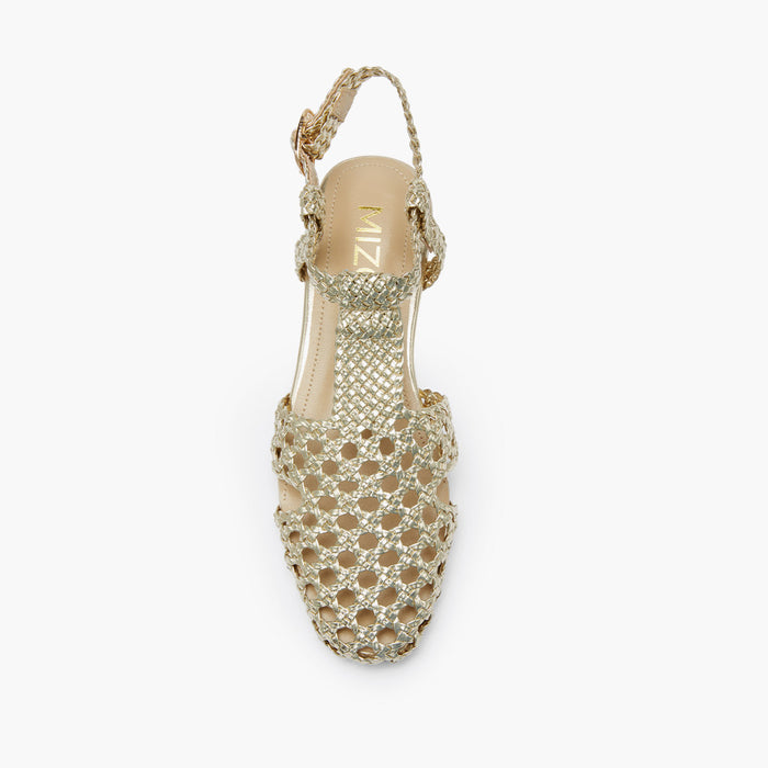 Mykonos Gold - Woven Leather Sandals