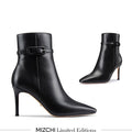 Na-Netta Black - Leather Ankle Boots