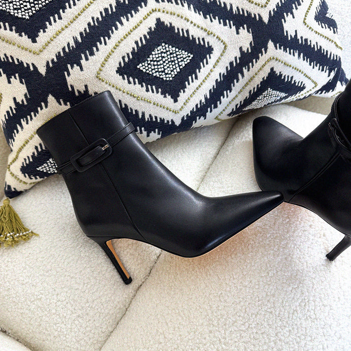 Na-Netta Black - Leather Ankle Boots