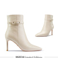 Na-Netta Cream-Beige - Leather Ankle Boots