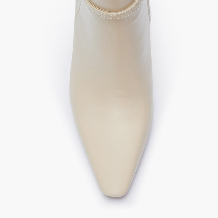 Na-Netta Cream-Beige - Leather Ankle Boots