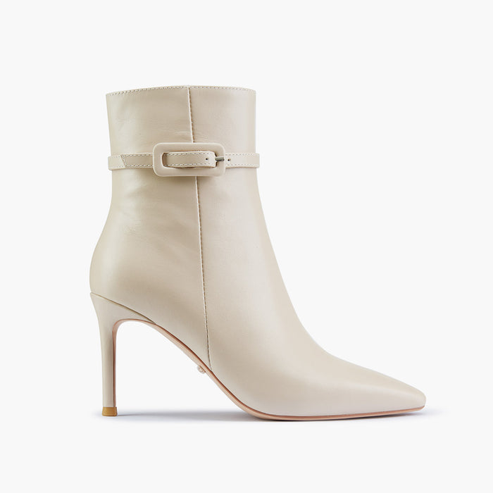 Na-Netta Cream-Beige - Leather Ankle Boots