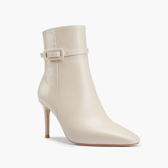 Na-Netta Cream-Beige - Leather Ankle Boots