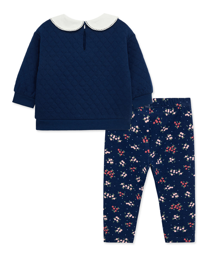 Navy Floral 2-Piece Sweatshirt Set (12M-24M) - Little Me