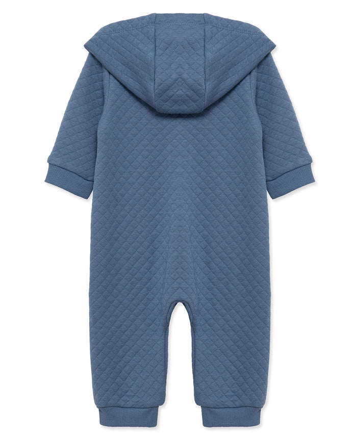 Navy Quilt Hooded Coverall (3M-12M) - Little Me