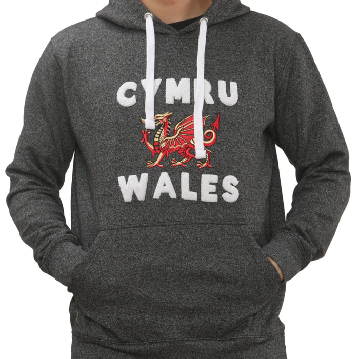 New Gold Dragon Black Towelling Marl Hoodie