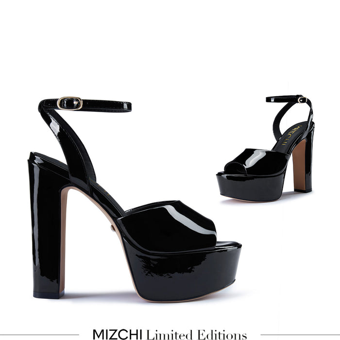NOMES 13 - black patent platform