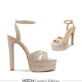 Nova Beige - Suede Platform Sandals