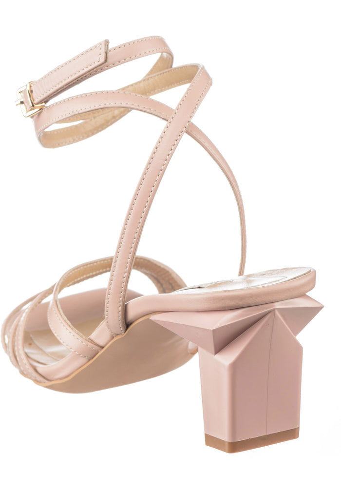 Origami Crossover Sandals - Beige