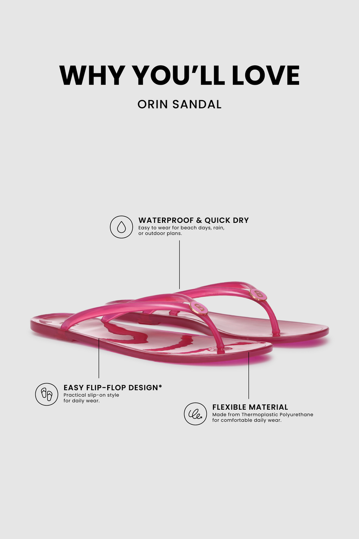 orin sandal in fuchsia by buttonscarves