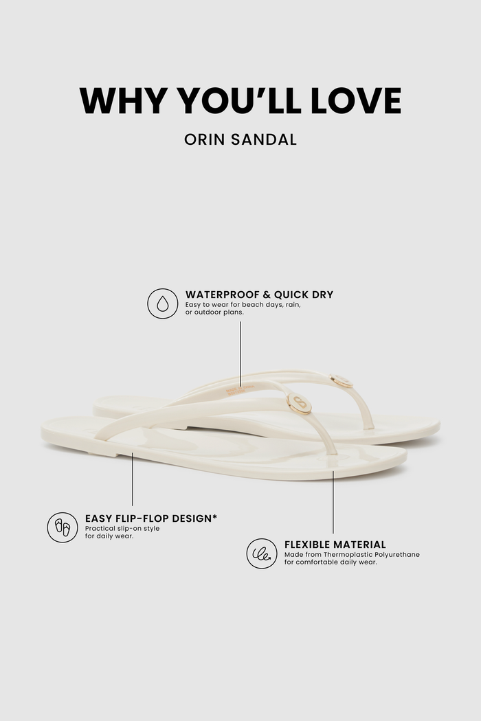 orin sandal in milk by buttonscarves
