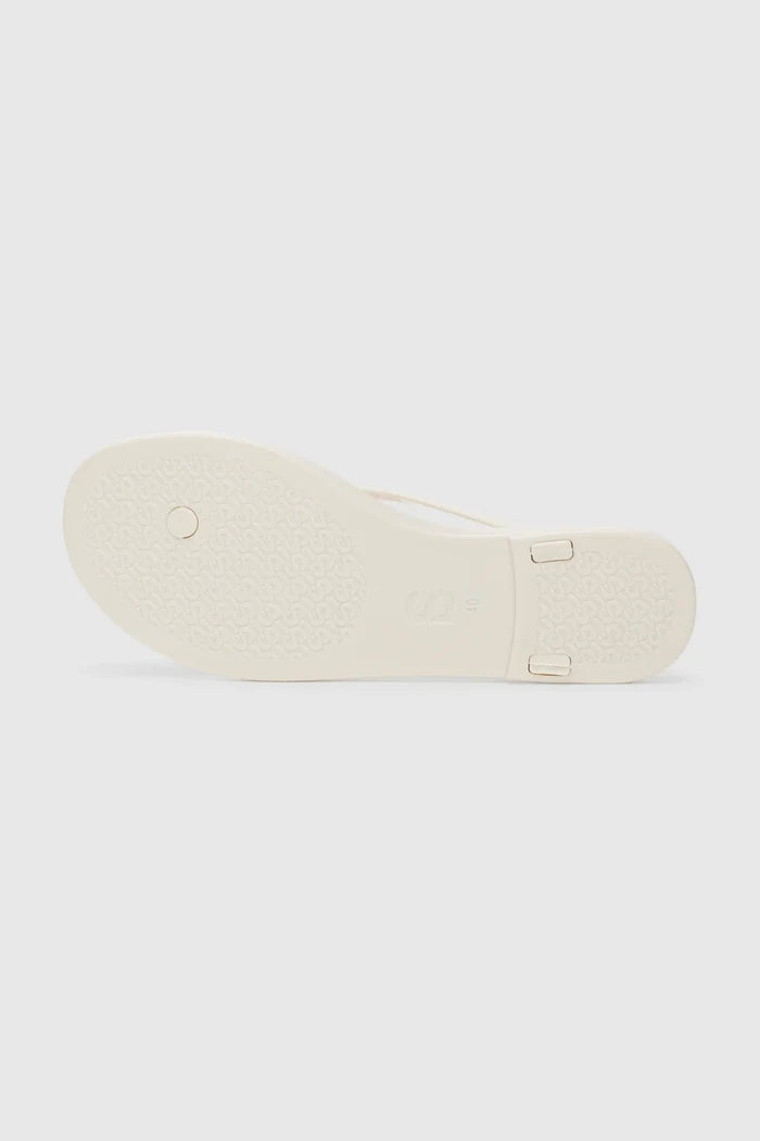 orin sandal in milk by buttonscarves bottom view